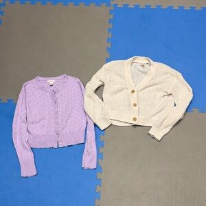 Purple and Cream Cardigan Set size 6